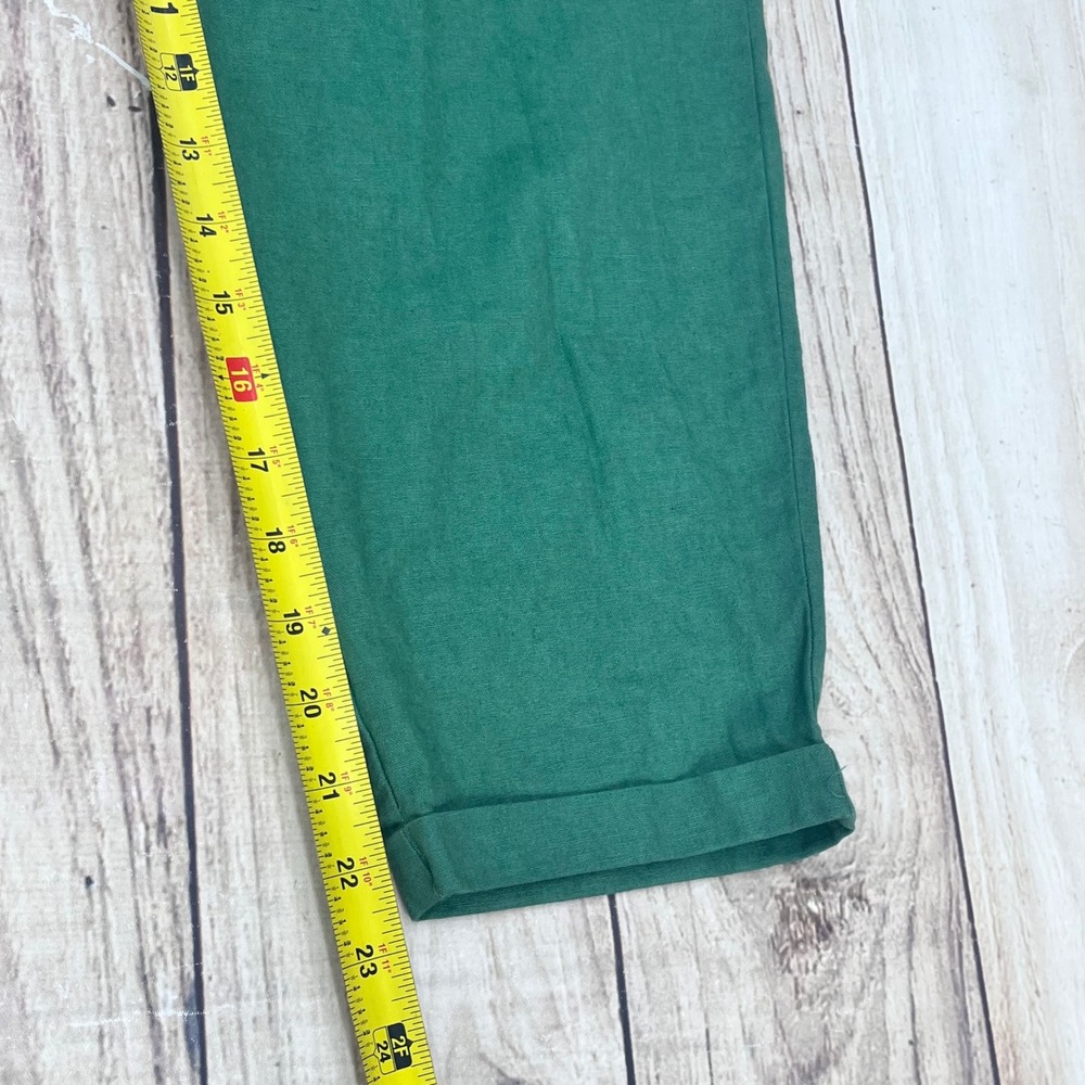 New J.Crew Green Linen Cotton Blend Drawstring Pants Ankle Length Sz‎ 6 Petite - Picture 6 of 7